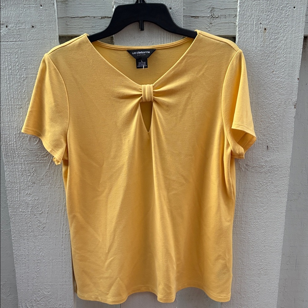 Liz Claiborne Yellow Knot Top Women’s Large